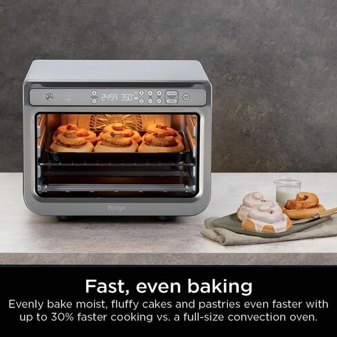 Ninja Prestige Smart XL with Pro Cook System 10-in-1 Air Fry Digital Countertop Convection Toaster Oven with Air Fry, Air Roast, Broil & Bake, Pro Cook Thermometer, 1800 Watts, Stainless Steel, DT551 in Saudi Arabia