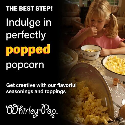 صانع الفشار الأصلي من Whirley Pop - بوبر الفشار بسعة 6 لتر مع خمس مجموعات فرقعة، وعاء الفشار من الألومنيوم مع تروس من النايلون، صانع الفشار العلوي من واباش فالي فارمز، مقلاة الفشار (أحمر) in Saudi Arabia