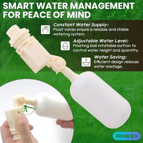 وعاء مياه الشرب التلقائي للحيوانات مع خرطوم أنبوب 39 بوصة (1/2 بوصة + 3/4 بوصة نهايات)، 2 صمامات عائمة، 2 مسمار توسيع، شريط خام، 304 من الفولاذ المقاوم للصدأ للكلاب والحصان والماعز والبقرة (مع فتحة تصريف) in Kuwait