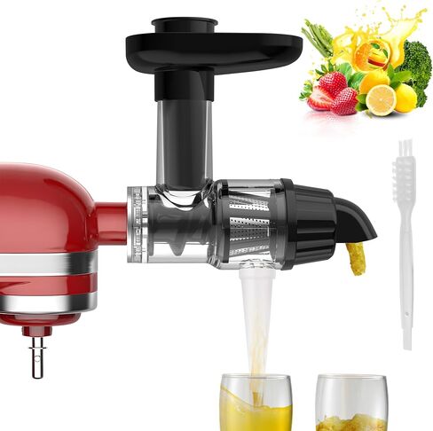 Masticating Juicer Attachment for KitchenAid Stand Mixer, Slow Juicer Attachment for Kitchen Aid with Silicone Tube and Cleaning Brush, Efficient and Easy to Clean Cold Press Juicer Parts in Saudi Arabia