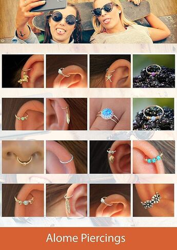 ثقب سلسلة الأنف عبر الأنف - سلسلة الأنف من الفضة الاسترليني ترصيع حلقات سلسلة الأنف للنساء (الفضة الاسترليني) in Kuwait