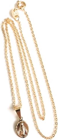 SIFRIMANIA 18K Gold Plated Miraculous Medal Necklaces for Women Petite Lady of Grace Pendant Chain (Oval) in Saudi Arabia
