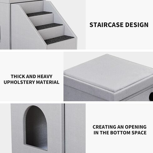 DWVO Foldable Dog Stairs for Small Dogs, Cat Window Perch with Stairs, Dog Steps for High Bed and Couch Hold Up to 230 lbs, Multi-Purpose Pet Bunk Bed with Mats for Puppy, Cats, Grey in Saudi Arabia