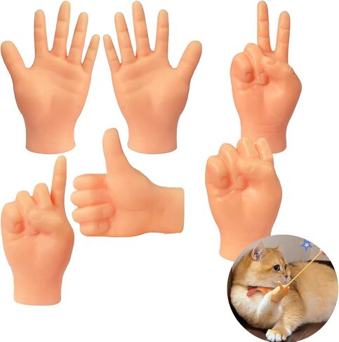 Tiny Hands,Cat Interactive Small Fingers,High Elasticity Hands for Cats,Mini Hands for Cats,Funny Toys. (High Elasticity-7PCS) in Saudi Arabia