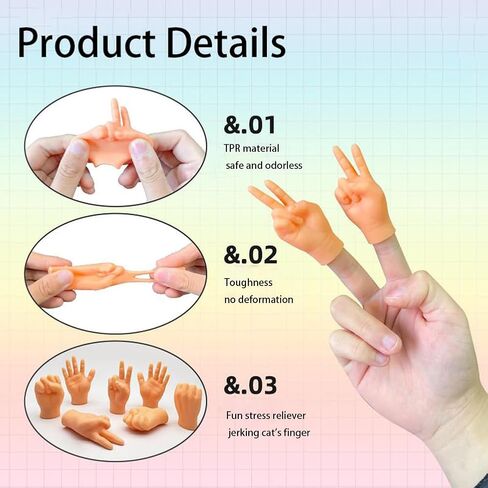 Tiny Hands,Cat Interactive Small Fingers,High Elasticity Hands for Cats,Mini Hands for Cats,Funny Toys. (High Elasticity-7PCS) in Saudi Arabia