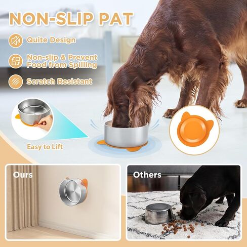 Stainless Steel Dog Bowls Large Breed, Large Dog Water Bowl with Non-Slip Rubber, Dog Food Bowl for Large Dogs, Double Wall Metal Dog Bowls Medium Sized Dog, Durable Dog Dish, Dishwasher Safe 64oz in Saudi Arabia