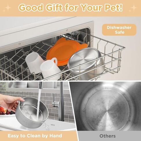 Stainless Steel Dog Bowls Large Breed, Large Dog Water Bowl with Non-Slip Rubber, Dog Food Bowl for Large Dogs, Double Wall Metal Dog Bowls Medium Sized Dog, Durable Dog Dish, Dishwasher Safe 64oz in Saudi Arabia