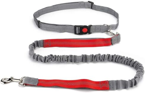 Hands Free Dog Leash, Retractable Dual Handle Bungee Leash, Adjustable Waist Dog Running Belt for Running, Walking, Training, Hiking, Traveling（Blue/Red） in Saudi Arabia