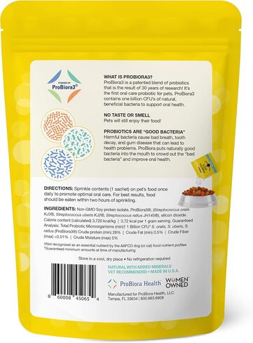 Probiora for Cats | Oral Care Probiotic Supplement | Pet Probiotics to Reduce Bad Breath | Cat Nutritional Supplement for Dental Health | 30 Servings (Jar) (30 Serving (Pack of 1), Jar) in Saudi Arabia