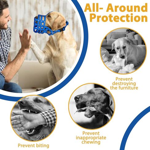 كمامة كلب بدون نباح، كمامة سلة PVC ناعمة للكلاب المتوسطة والكبيرة الحجم مع خطم طويل، كمامة قابلة للتنفس لمنع العض، والكسح للدوبيرمان، والراعي الألماني، والسلالات العدوانية، والاستمالة in Kuwait