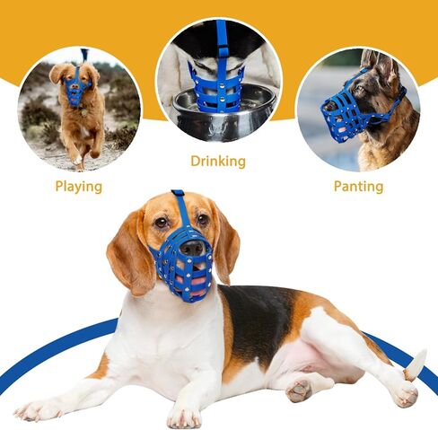 كمامة كلب بدون نباح، كمامة سلة PVC ناعمة للكلاب المتوسطة والكبيرة الحجم مع خطم طويل، كمامة قابلة للتنفس لمنع العض، والكسح للدوبيرمان، والراعي الألماني، والسلالات العدوانية، والاستمالة in Kuwait