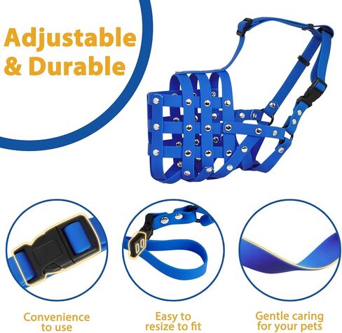 كمامة كلب بدون نباح، كمامة سلة PVC ناعمة للكلاب المتوسطة والكبيرة الحجم مع خطم طويل، كمامة قابلة للتنفس لمنع العض، والكسح للدوبيرمان، والراعي الألماني، والسلالات العدوانية، والاستمالة in Kuwait