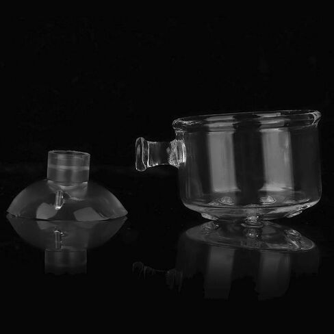 Aquarium Red Worm Fish Feeder Transparent Suction Cup Fish Feeding Cup Food Container for Feeding Shrimp Fish(Glass Hole Cup) in Saudi Arabia