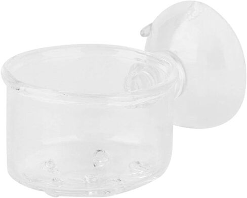 Aquarium Red Worm Fish Feeder Transparent Suction Cup Fish Feeding Cup Food Container for Feeding Shrimp Fish(Glass Hole Cup) in Saudi Arabia