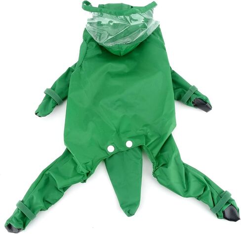 Zunea Waterproof Dog Raincoat with Hood for Small Dogs Rain Poncho Jumpsuit with Rain Boots Puppy Hooded Slicker Rainwear Four-legged Pet Rain Jacket for Walking Pink M in Saudi Arabia