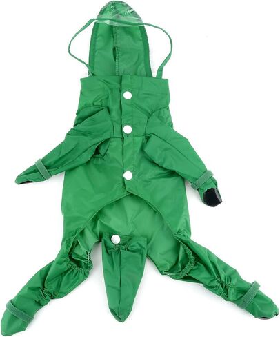 Zunea Waterproof Dog Raincoat with Hood for Small Dogs Rain Poncho Jumpsuit with Rain Boots Puppy Hooded Slicker Rainwear Four-legged Pet Rain Jacket for Walking Pink M in Saudi Arabia