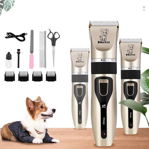 MAIRAN Dogs Pet Shaver Low Noise USB Charging Cordless Dog Grooming Kit Electric Pet Hair Trimmer Pet Hair Trimmer Large Medium and Small Dog and Cat Animal Shaver (Gold) in Saudi Arabia
