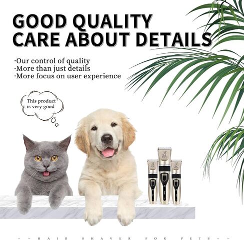 MAIRAN Dogs Pet Shaver Low Noise USB Charging Cordless Dog Grooming Kit Electric Pet Hair Trimmer Pet Hair Trimmer Large Medium and Small Dog and Cat Animal Shaver (Gold) in Saudi Arabia