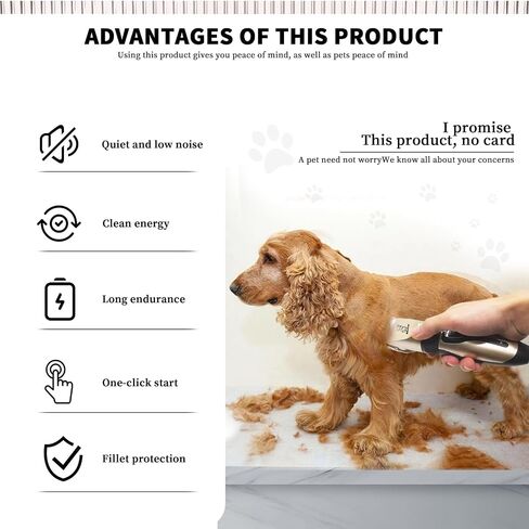 MAIRAN Dogs Pet Shaver Low Noise USB Charging Cordless Dog Grooming Kit Electric Pet Hair Trimmer Pet Hair Trimmer Large Medium and Small Dog and Cat Animal Shaver (Gold) in Saudi Arabia