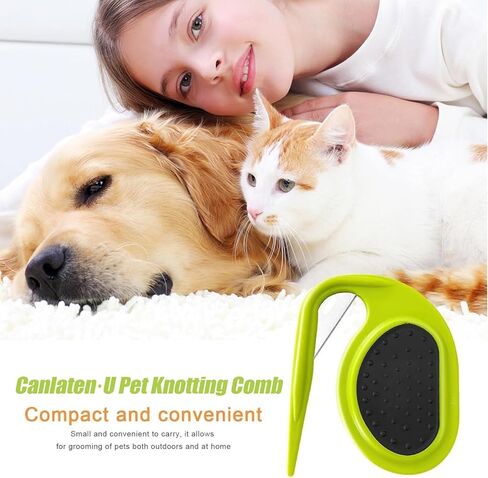 مشط عقد للحيوانات الأليفة، مشط عقد 3 في 1 للقطط، مشط لتصفيف شعر الكلاب والحيوانات الأليفة، أداة تساقط الكلاب والقطط، مشط لإزالة الشعر المتشابك والفضفاض in Kuwait