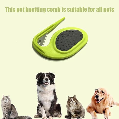 مشط عقد للحيوانات الأليفة، مشط عقد 3 في 1 للقطط، مشط لتصفيف شعر الكلاب والحيوانات الأليفة، أداة تساقط الكلاب والقطط، مشط لإزالة الشعر المتشابك والفضفاض in Kuwait