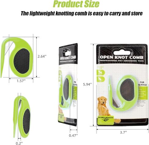 مشط عقد للحيوانات الأليفة، مشط عقد 3 في 1 للقطط، مشط لتصفيف شعر الكلاب والحيوانات الأليفة، أداة تساقط الكلاب والقطط، مشط لإزالة الشعر المتشابك والفضفاض in Kuwait