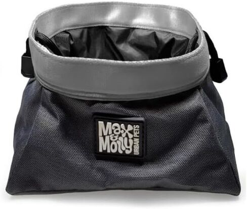 Max & Molly Collapsible Nylon Dog Travel Bowl, Portable Water and Feeder Pouch for Dogs, Waterproof Fabric, Grey in Saudi Arabia