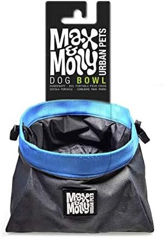 Max & Molly Collapsible Nylon Dog Travel Bowl, Portable Water and Feeder Pouch for Dogs, Waterproof Fabric, Grey in Saudi Arabia