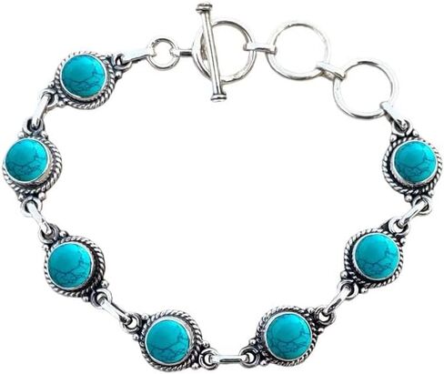 925 Silver Overlay Bracelet Natural 7MM Round Gemstone Adjustable Link Bracelet For Women's Jewelry Gift Item By Samadorne (moonstone) in Saudi Arabia