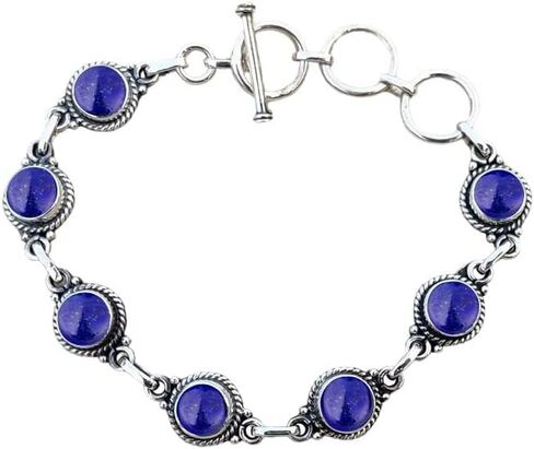 925 Silver Overlay Bracelet Natural 7MM Round Gemstone Adjustable Link Bracelet For Women's Jewelry Gift Item By Samadorne (moonstone) in Saudi Arabia