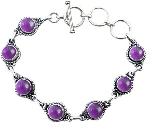 925 Silver Overlay Bracelet Natural 7MM Round Gemstone Adjustable Link Bracelet For Women's Jewelry Gift Item By Samadorne (moonstone) in Saudi Arabia