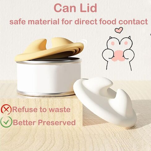 6 Pcs Pet Food Suppliers Can Lid& Can Opener,Cat Food Spoon for Wet Food & Dog Food Cover Lids for Cans,Multi-function Pet Can Opener,Silicone Feeding Cat Spoon in Kuwait