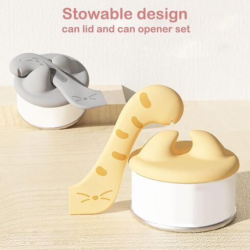 6 Pcs Pet Food Suppliers Can Lid& Can Opener,Cat Food Spoon for Wet Food & Dog Food Cover Lids for Cans,Multi-function Pet Can Opener,Silicone Feeding Cat Spoon in Kuwait