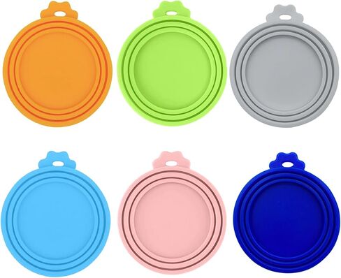 6 Pcs Can Covers, Universal BPA Free Silicone Dog Cat Can Lids, Fit Most Standard Size Dog and Cat Cans(6 colors) in Saudi Arabia