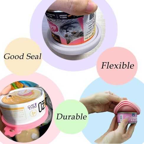 6 Pcs Can Covers, Universal BPA Free Silicone Dog Cat Can Lids, Fit Most Standard Size Dog and Cat Cans(6 colors) in Saudi Arabia