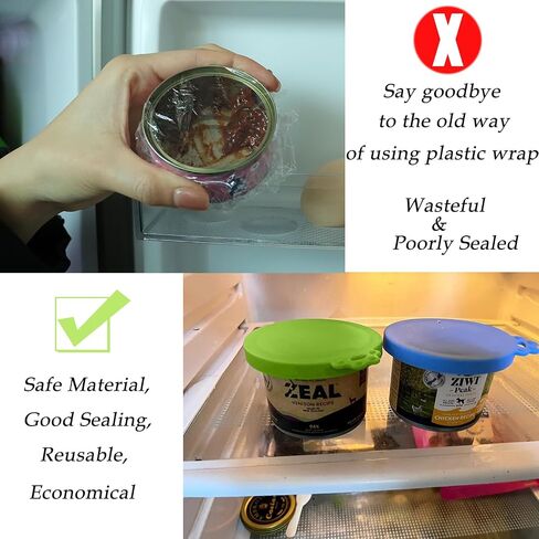 6 Pcs Can Covers, Universal BPA Free Silicone Dog Cat Can Lids, Fit Most Standard Size Dog and Cat Cans(6 colors) in Saudi Arabia