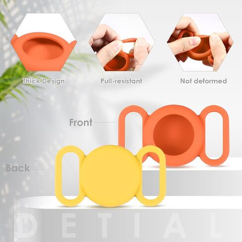 Airtag Dog Collar,Silicone Case for GPS Tracking Finder,Protective Cover Compatible with Apple Airtag,Safety and Anti-Lost,Dog Collar Cat Loop Holder Pet Accessories (Orange-Yellow) in Saudi Arabia