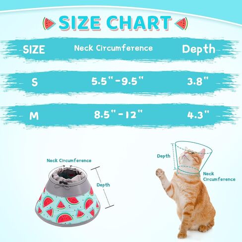 Cat Cone, Adjustable Cat Cone Collar Soft to Stop Licking, Foldable Cute Cat Cone Alternative, Water Resistant Neck Cone for Cats, Lightweight Cat Recovery E Collar for Cat Kitten（Blue, S-2 in Kuwait