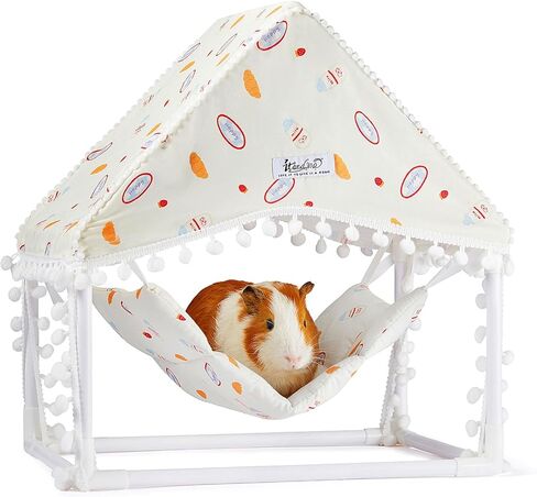 أرجوحة خنزير غينيا مع حامل قوي، سرير معلق على شكل خنزير غينيا لطيف، أرجوحة صوف فأر ناعمة قابلة للغسل، موئل خنزير غينيا الجميل لديكور القفص، أرجوحة حيوانات صغيرة لقنفذ الخنازير in Kuwait