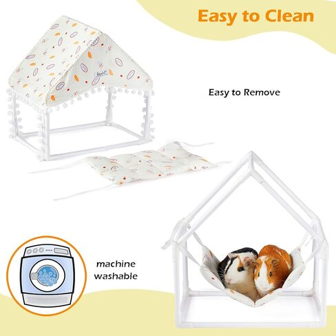 أرجوحة خنزير غينيا مع حامل قوي، سرير معلق على شكل خنزير غينيا لطيف، أرجوحة صوف فأر ناعمة قابلة للغسل، موئل خنزير غينيا الجميل لديكور القفص، أرجوحة حيوانات صغيرة لقنفذ الخنازير in Kuwait