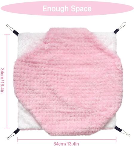 Yanmucy Rat Hammock Double-Layer Fleece Guinea Pig Hammock House Warm Soft Rat Hammocks for Cage Accessories Ferrets Hideout Ferret Hamster Hammock for Small Animal Playing Sleeping (Pink) in Saudi Arabia