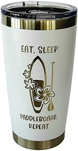 Paddleboarding 20oz insulated coffee mug (Teal), Stand Up Paddle Board Accessories, Stainless Steel Tumbler in Saudi Arabia