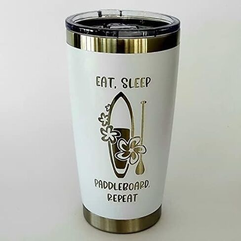 Paddleboarding 20oz insulated coffee mug (Teal), Stand Up Paddle Board Accessories, Stainless Steel Tumbler in Saudi Arabia