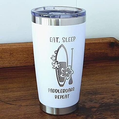 Paddleboarding 20oz insulated coffee mug (Teal), Stand Up Paddle Board Accessories, Stainless Steel Tumbler in Saudi Arabia