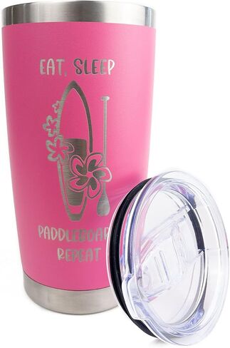 Paddleboarding 20oz insulated coffee mug (Teal), Stand Up Paddle Board Accessories, Stainless Steel Tumbler in Saudi Arabia