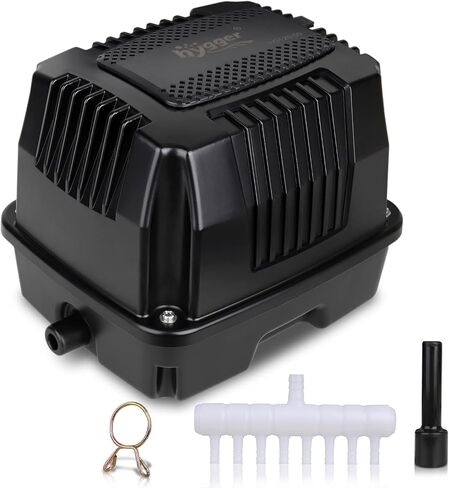 مضخة هواء خطية من hygger Pond Aerator مضخة هواء خزان تجاري قوي وهادئ للبركة تصل إلى 10000 جالون لتهوية البركة ومعالجة النفايات ومزرعة الأسماك المائية وحوض السمك ومطعم المأكولات البحرية in Kuwait