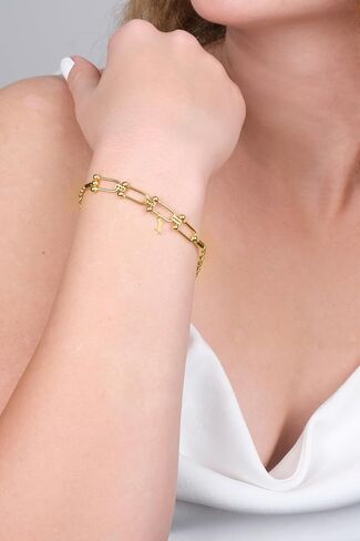 سحر صورة ظلية للكلب من الذهب عيار 10/14 قيراط - قلادة بمخطط الكلاب مع حلقة قفز، إكسسوار مجوهرات لمحبي الحيوانات الأليفة (14 قيراط) in Kuwait