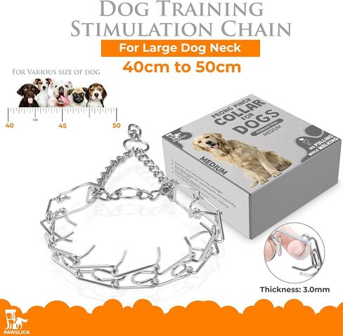 No Pull Collar for dogs Medium-Adjustable 55Cmx3.0mm Training Collar for Dogs with 9-Link for Customized Fit in Saudi Arabia