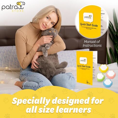 Patraw Rechargeable Dog Buttons Talk – Dog Buttons for Communication – 4-Pcs Recordable Button Set – Voice Recording Button Set – Cat and Dog Speaking Buttons for Training in Saudi Arabia