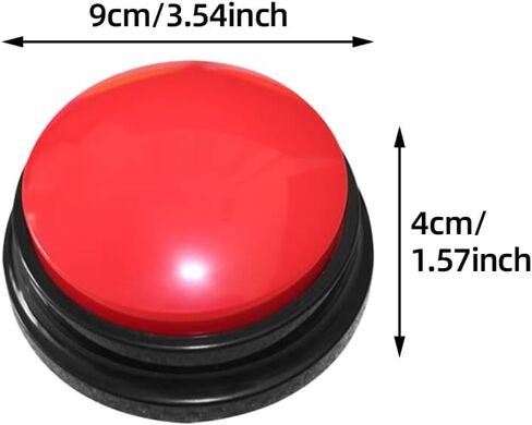 أزرار للكلاب للاتصال، 4 أزرار تسجيل صوتي ملونة، طنان تدريب الكلاب الأليفة، زر صغير واضح للتحدث لمدة 30 ثانية، تسجيل وتشغيل مضحك للكلاب والقطط (الحجم: 3.54 × 1.57 بوصة) in Kuwait